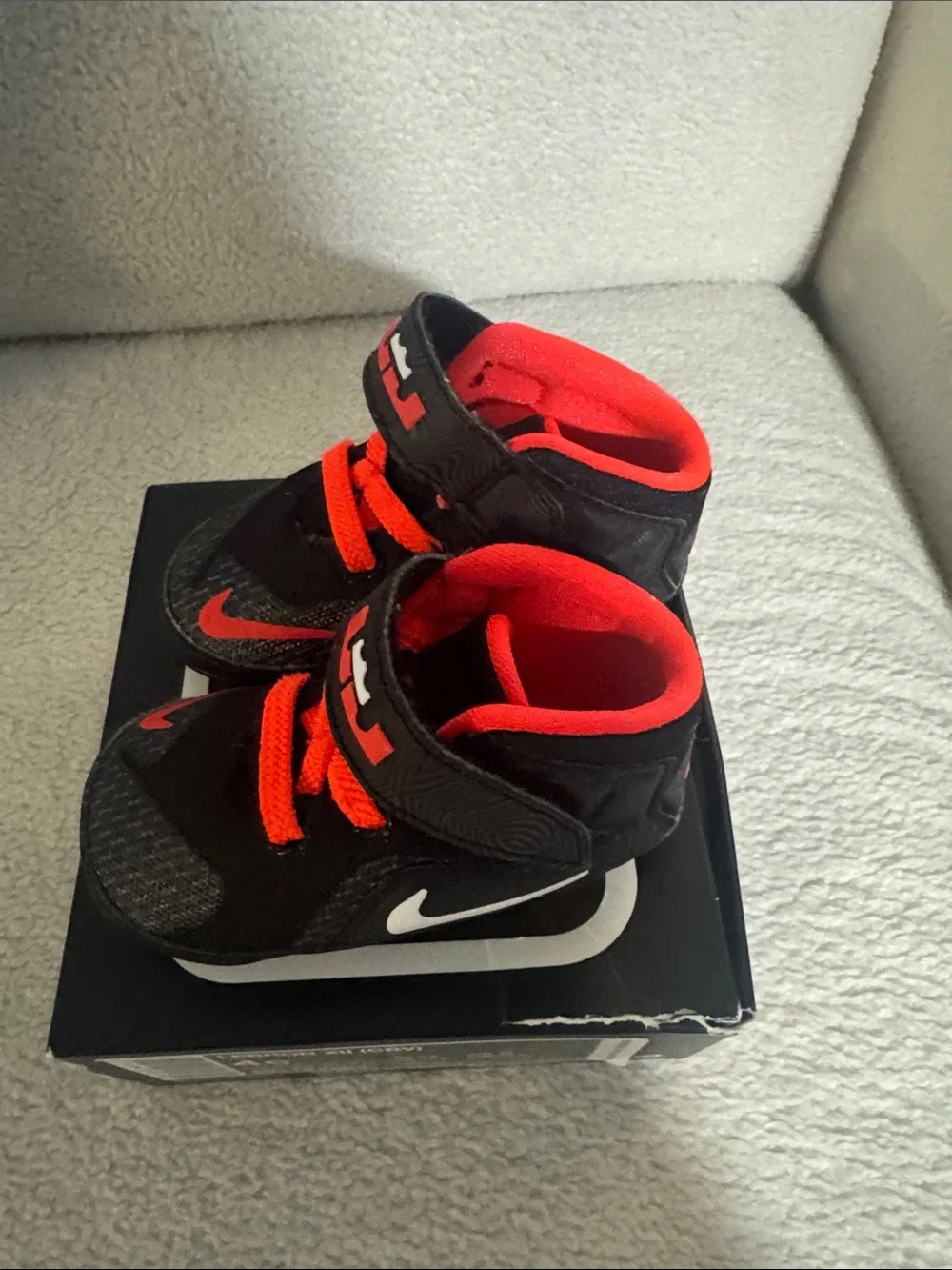 Nike Kids Black and Red High-Top Sneakers